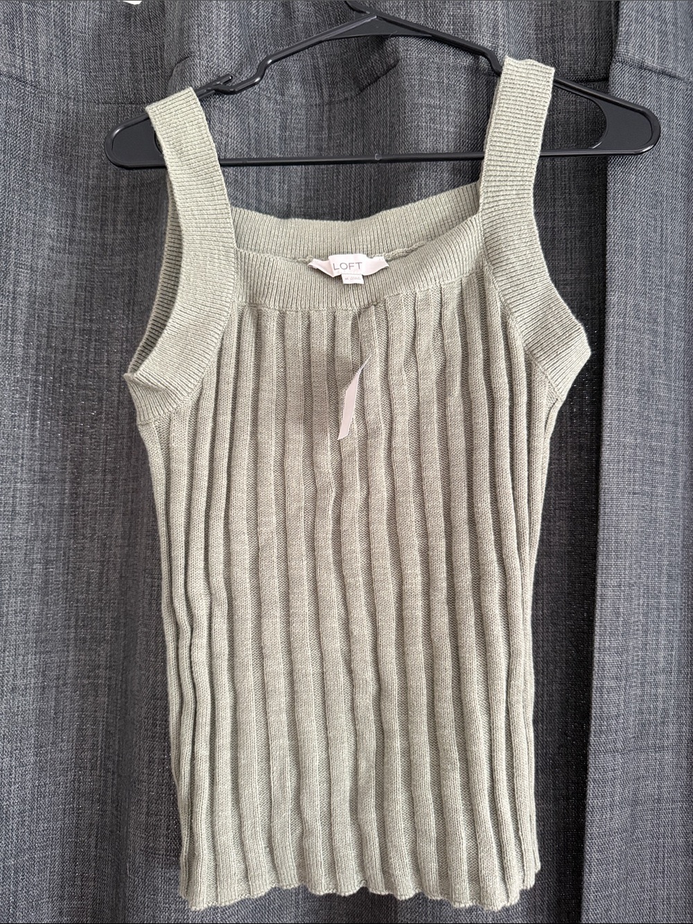 LOFT Ribbed Tank Top in Sage